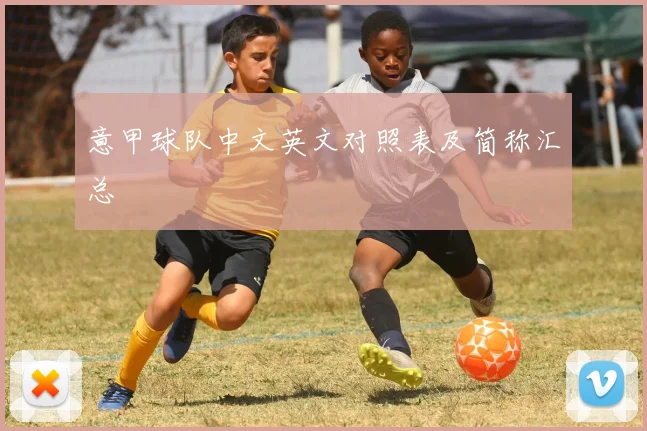 意甲球队中文英文对照表及简称汇总
